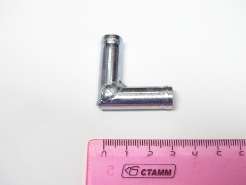 Трубка соединитель для патрубков уголок 90.10x10 L= 32x32 (металл) (CARUM)