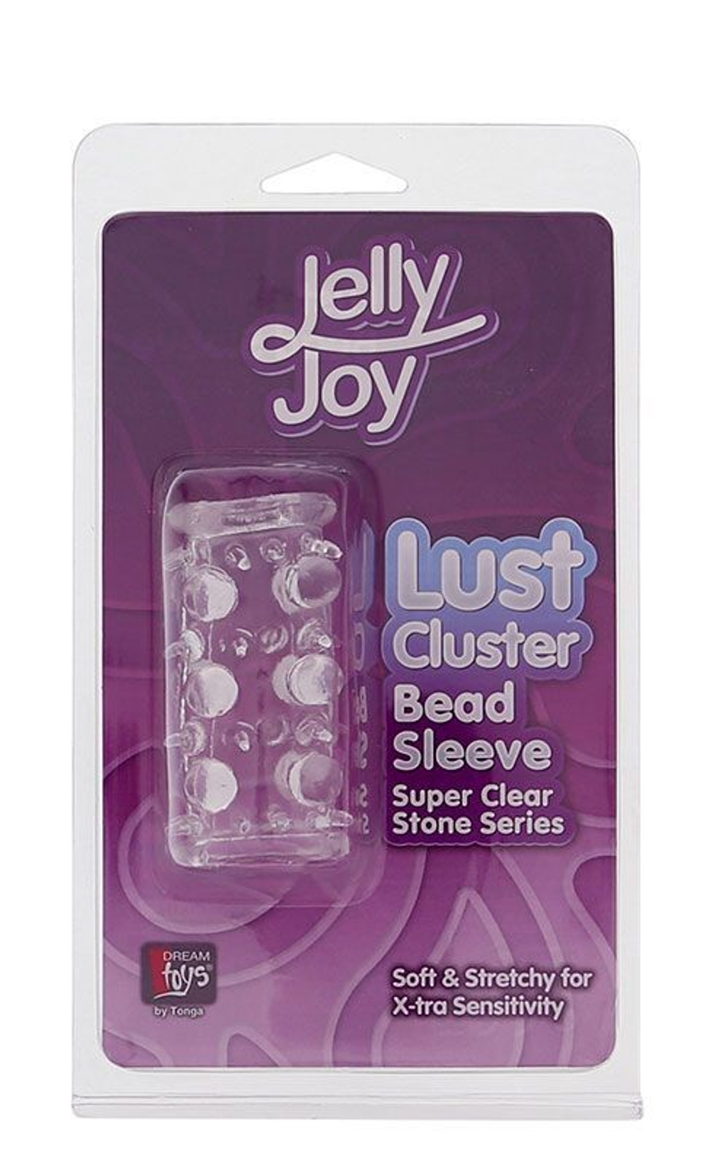 Прозрачная насадка на пенис с шипами и бугорками JELLY JOY LUST CLUSTER CLEAR (Цвет: прозрачный)
