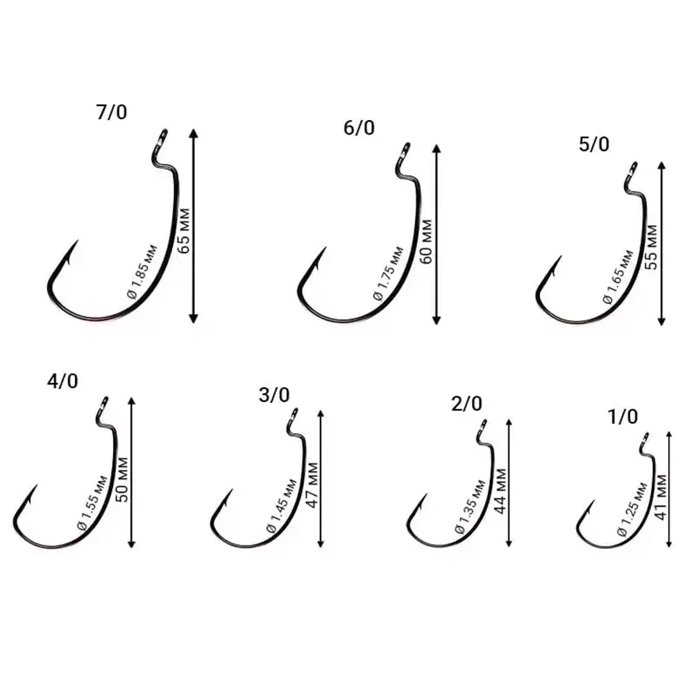 Офсетный крючок Crazy Fish Big Game Offset Hook №5/0 5  шт