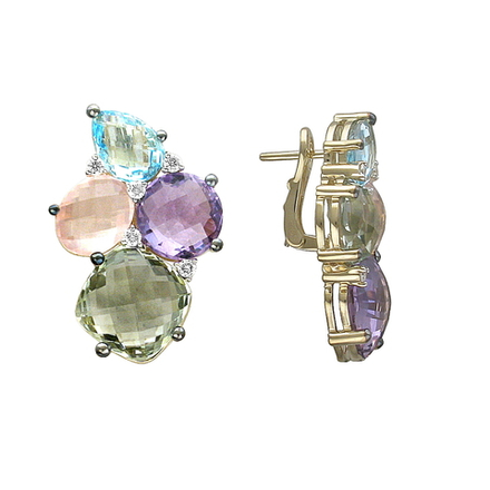 Серьги с аметистом  из желтого золота JA-S-312562-1