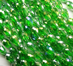 БК010ДС118 Хрустальные бусины-капли, цвет: зеленый AB прозрачн., размер 11х8 мм, кол-во: 15 шт.