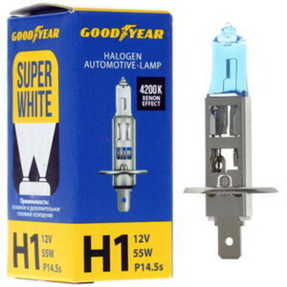 Автолампа 12V H1 55W Goodyear Super White