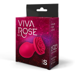 Малиновая анальная втулка 7см с основанием-розой Bior Toys Viva Rose RT-34016