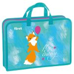 Папка с ручками 1 отделение, А4 Först "Pretty fox", 340*245*75мм, пластик, на молнии