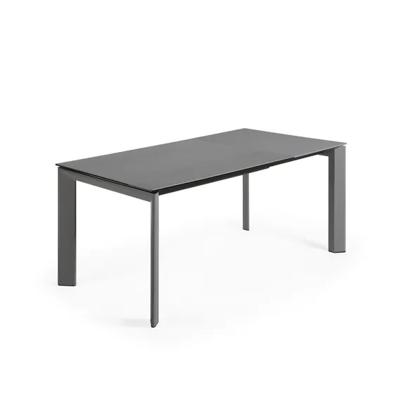 Стол раскладной Atta 120-180x80 см, антрацит, керамика Vulcano Roca
