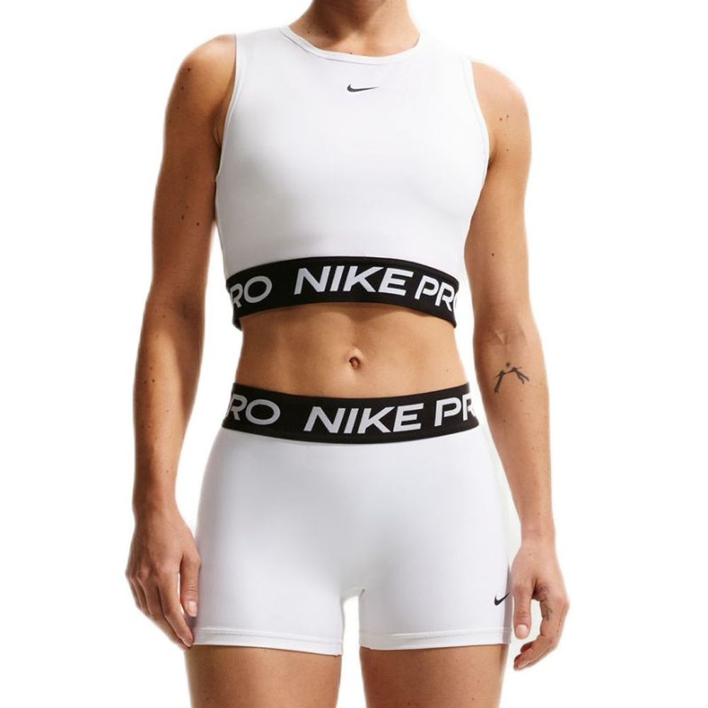 Женский топ теннисный Nike Pro Dri-Fit Cropped Tank - white/black