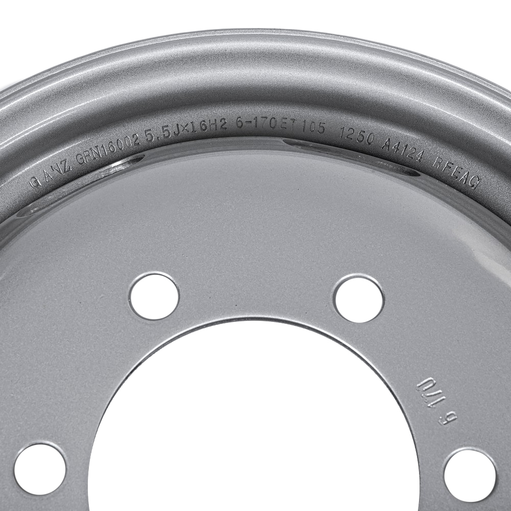 Диск штампованный R16 5.5J 6x170/130.1 ET105 GANZ Silver GRN16002 Газель усилен.(1250кг)