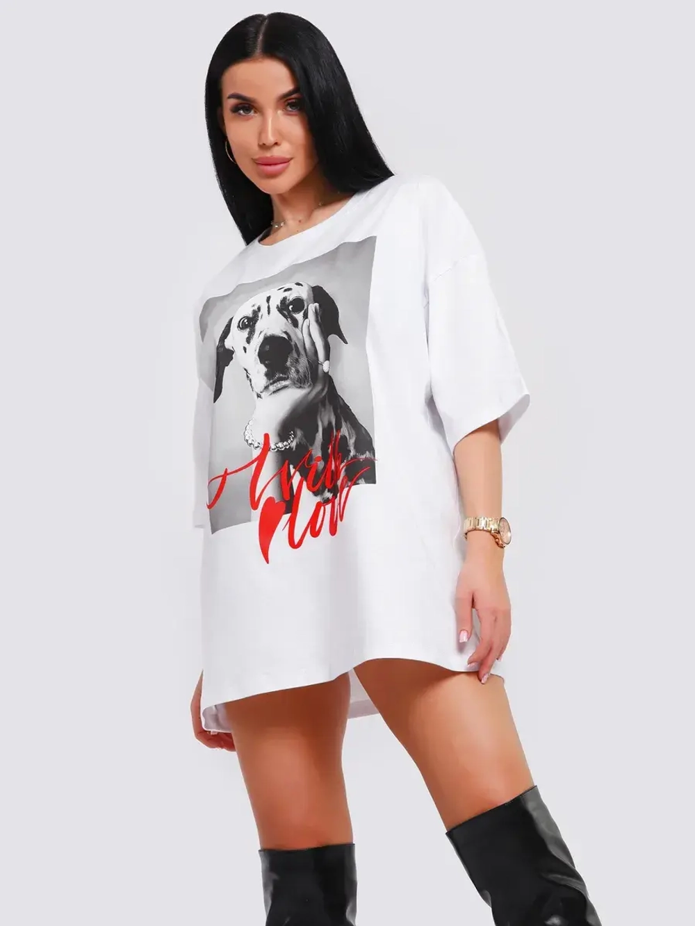 Футболка женская оверсайз принт