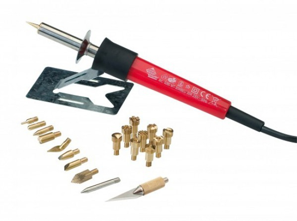 Выжигатель по дереву с насадками Pebaro, 20 насадок