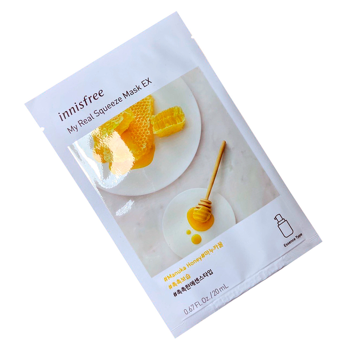 Маска для лица Innisfree My Real Squeeze Mask EX Manuka Honey тканевая на водной основе с экстрактом меда мануки 22 мл