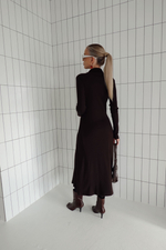 Платье из трикотажа с замком спереди по всей длине