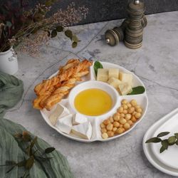 Менажница d 24 см 5 отделений белая фарфор P.L. Proff Cuisine [4]