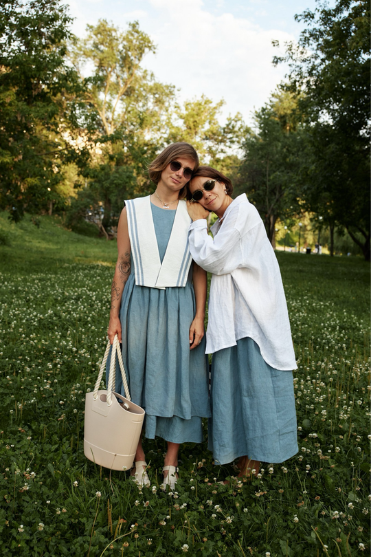 Рубашка оверсайз из белого льна