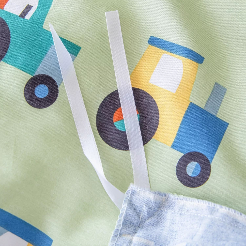 Комплект постельного белья на резинке Сатин Люкс KIDS 100% хлопок CDKR086, 1.5 спальный, простыня 140x200, наволочка 50x70