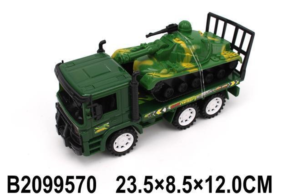 Автовоз Военный 23см + танк, пакет 928-B8