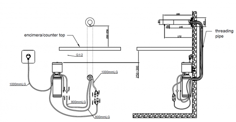 Диспенсер для мыла сенсорный встраиваемый в стену 1000 мл. латунь ESSENTIALMATIC 03120.B глянцевый