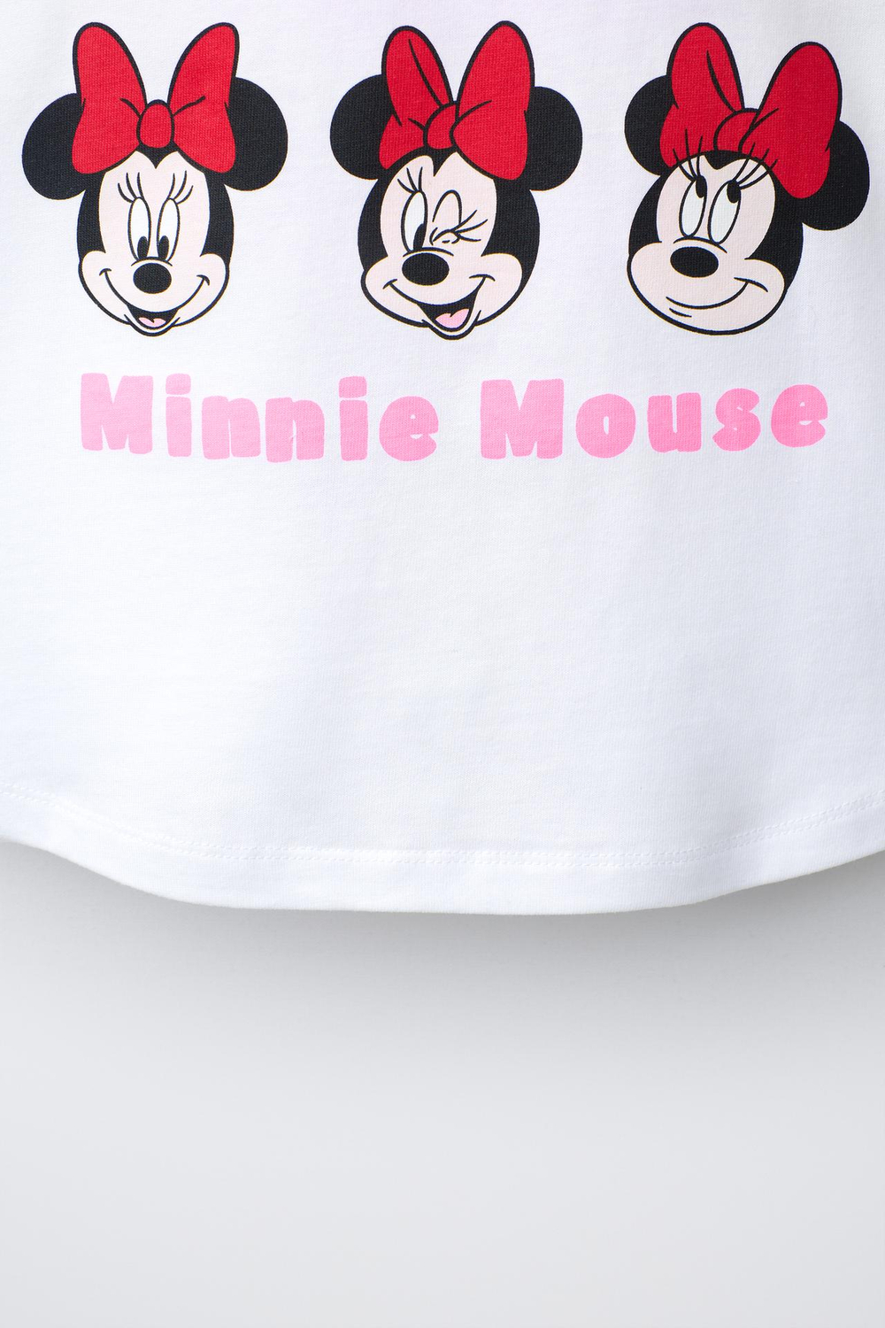 ZARA ФУТБОЛКА С БАНТАМИ КРЮЧКОМ И MINNIE MOUSE © DISNEY, БЕЛЫЙ
