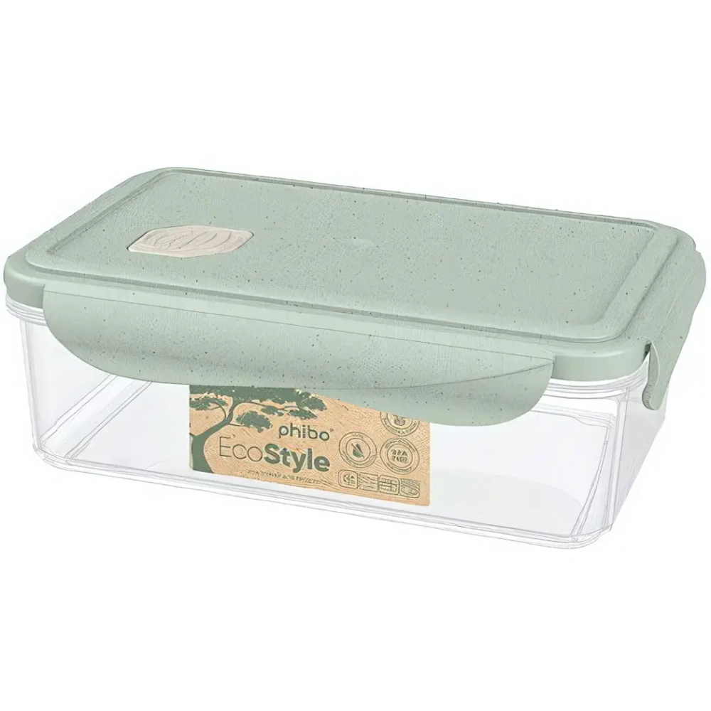 Контейнер для продуктов с клапаном 1,1л «ECO STYLE» зеленый флэк