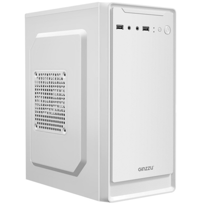 Корпус для компьютера Ginzzu B185 White 2*USB 2.0,AU