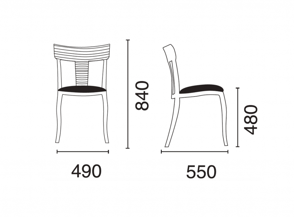 Стул пластиковый с обивкой Papatya Toro-S Rattan Soft