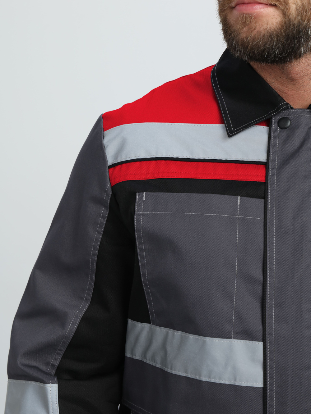 Костюм Вивантек-2 СОП У. (тк.Смесовая, 240) п/к, т.серый/черный/красный