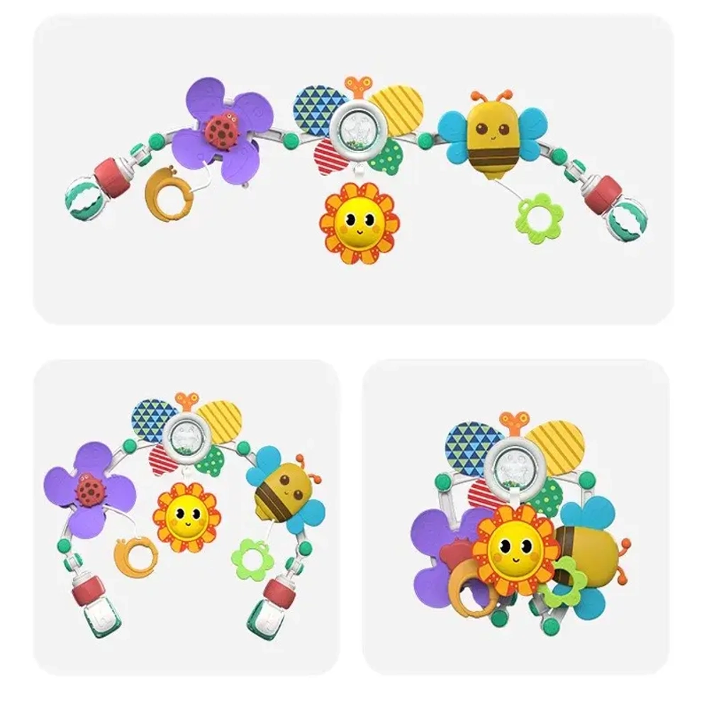 Huanger Дуга-трансформер Huanger Пчёлка HE0306 для кроватки/коляски, разноцветный