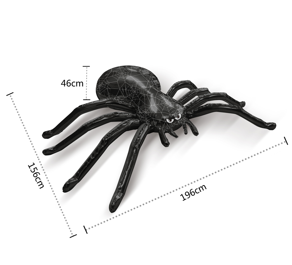 Шар 3D (77''/196 см) Фигура, XXL, Паук, Черный