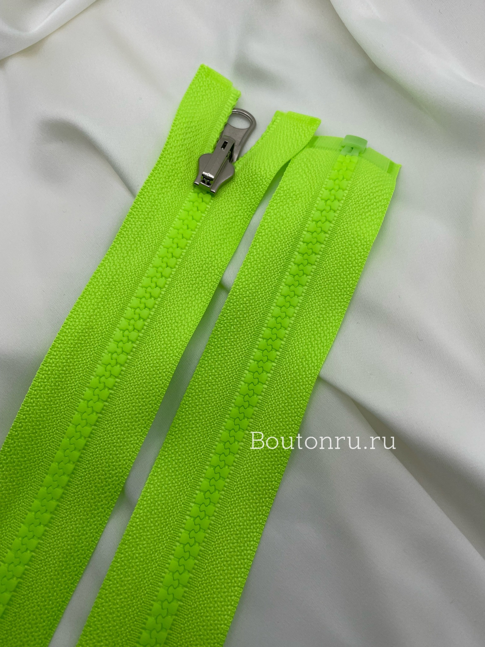 Молния тракторная салатовый неон с перекидным бегунком