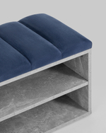 Обувница Хольст серая велюр синий