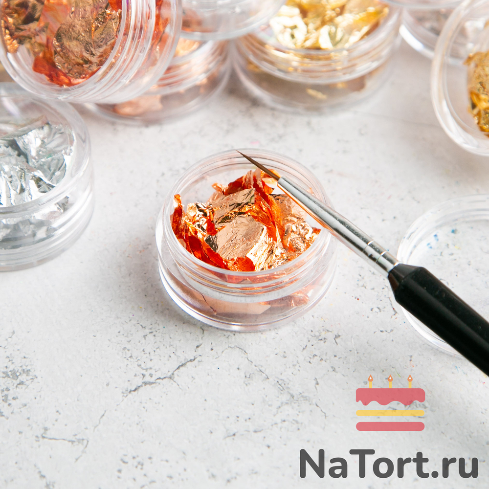 Декоративное розовое золото - баночка (хлопья)