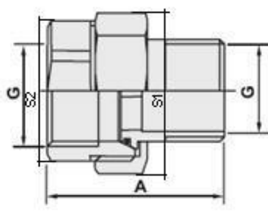 Сгон разъемный (американка) Valtec 1 1/4" ВР/НР прямой латунный никелированный VTr.341.N.0007