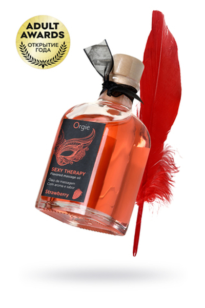 Комплект для сладких игр Orgie Lips Massage со вкусом клубники 100 мл