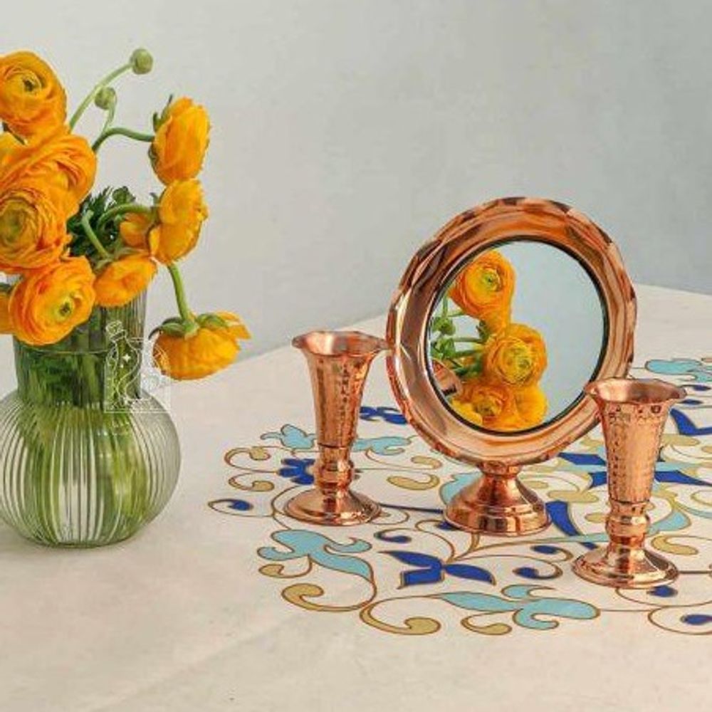 Набор медное зеркало и 2 подсвечника Exirmes 30220273 Иран Набор медное зеркало и 2 подсвечника Exirmes 30220273 Иран