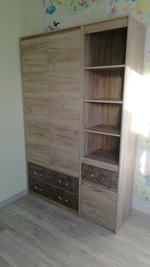 Стеллаж полуоткрытый Дакота серый крафт/тиз серый