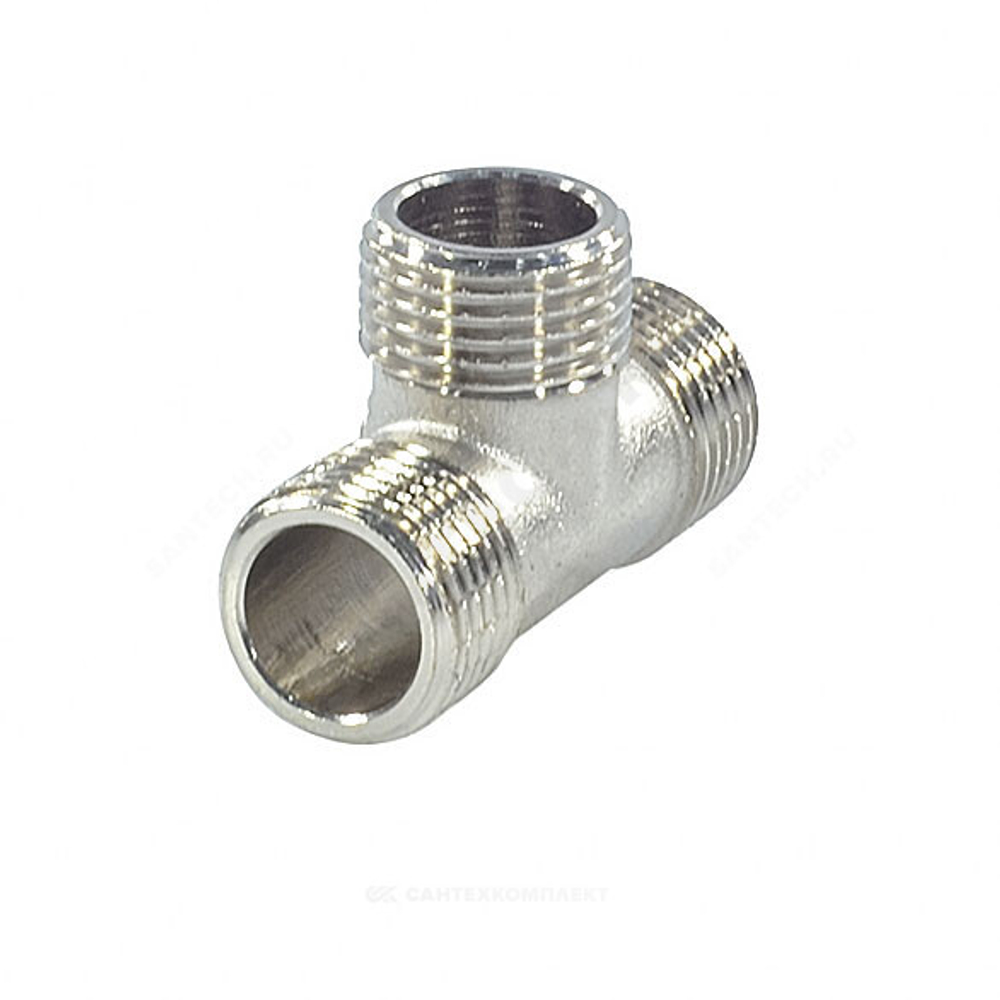 Тройник латунь никель Ду 20 (3/4") НР/НР/НР SantechSystems