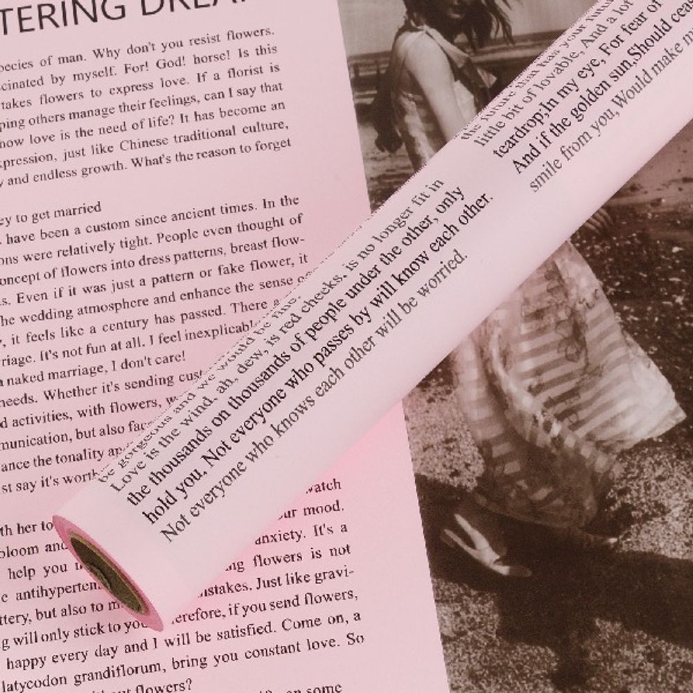 Пленка матовая "Flowers Style" 57смx10м (Светло-розовый)