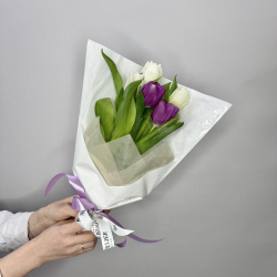 5 тюльпанов микс в упаковке