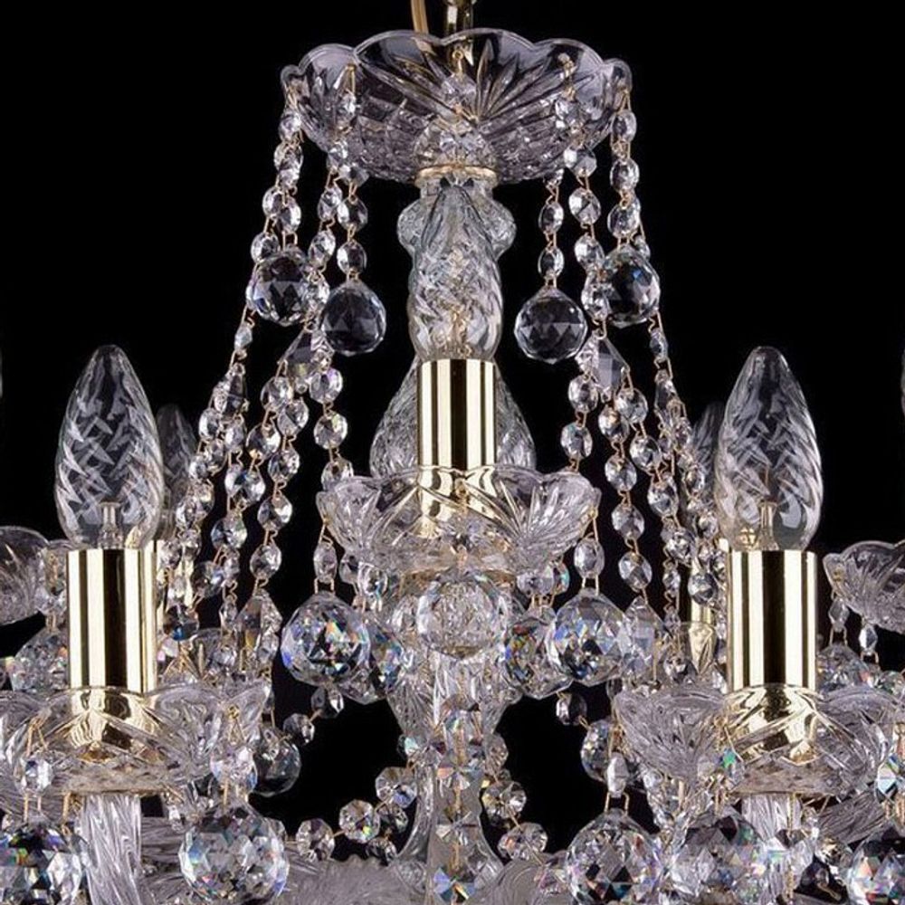 Подвесная люстра Bohemia Ivele Crystal 1413 1413/10+5/300/G/Balls