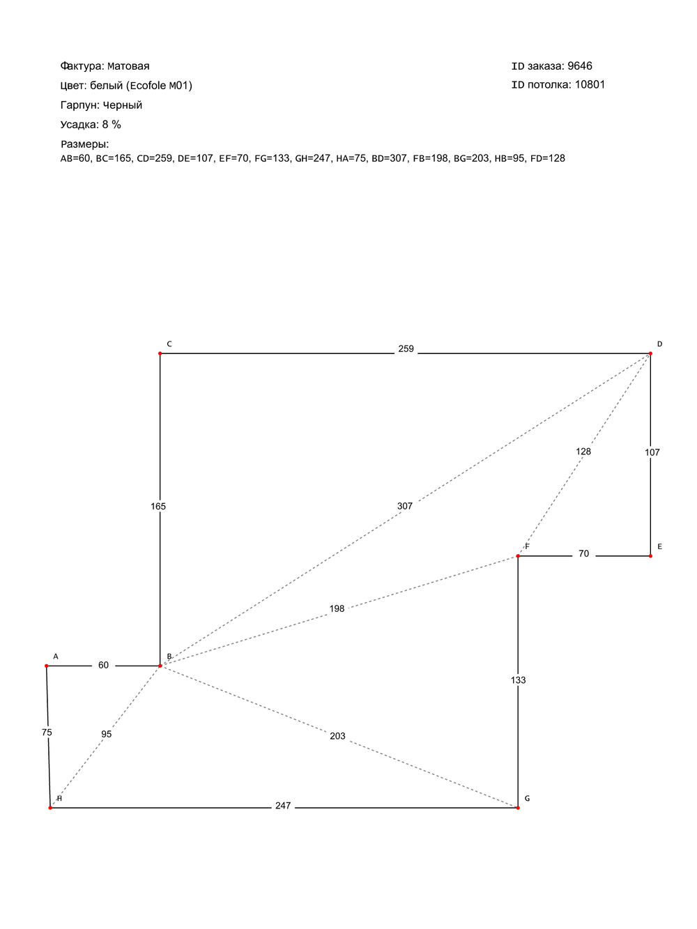 Натяжные потолки: 3.2 м2, 9.4 м2, 5.7 м2