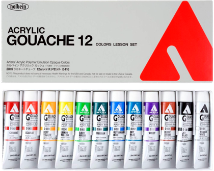 Акриловая гуашь Holbein Acrylic Gouache 20 мл набор из 12 цветов