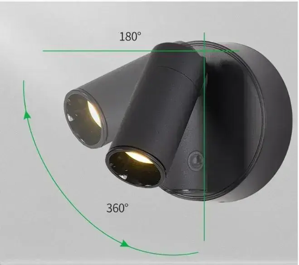 Светильник настенный беспроводной с выключателем, бра светодиодное, 3000К, 1.6Вт,черный