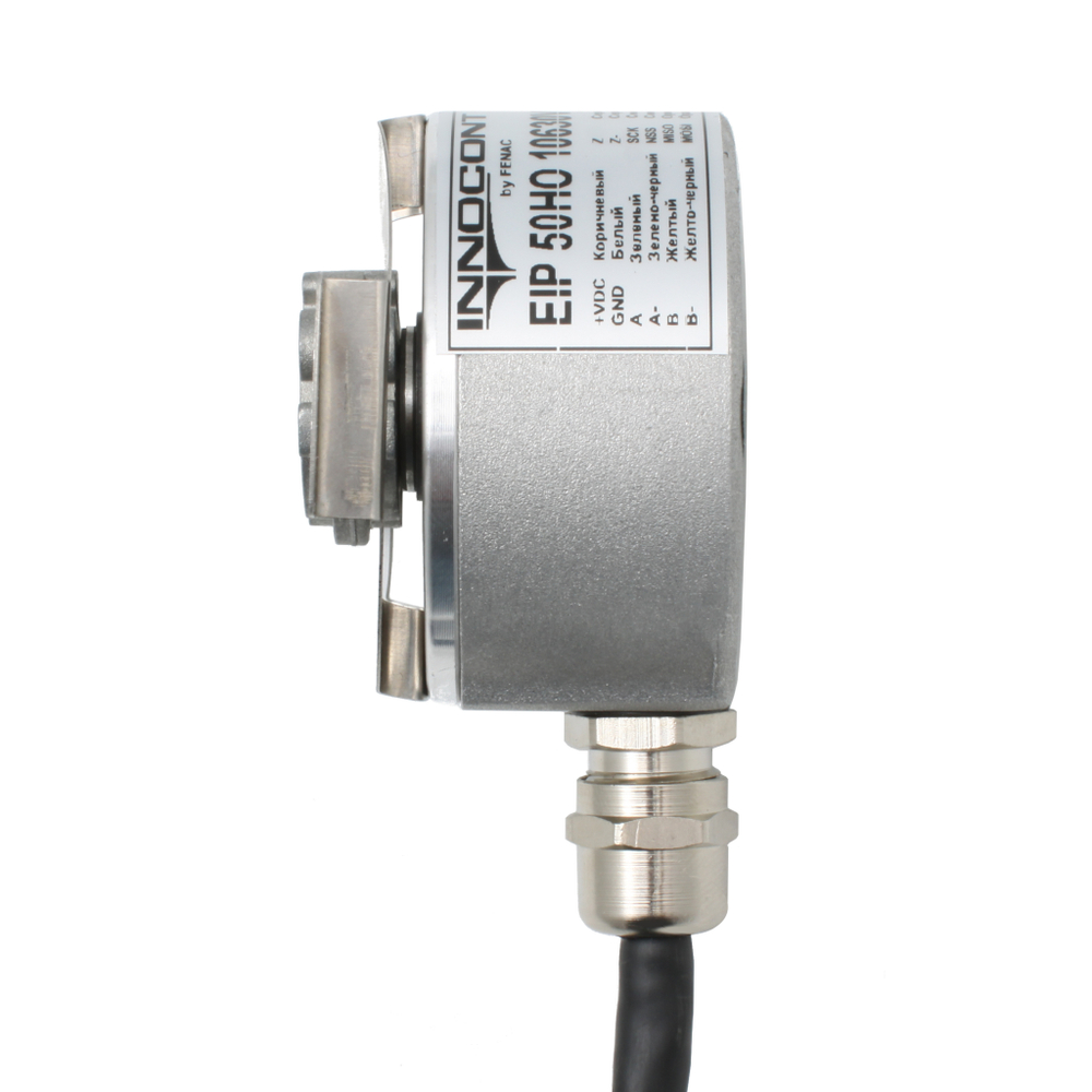 Инкрементальный программируемый энкодер INNOCONT D=50мм, полый вал 10мм, 5…30VDC, выход TTL/HTL с инверсией, IP 54