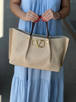 Сумка 2310 большая соломенная с кошельком и ремешком в комплекте