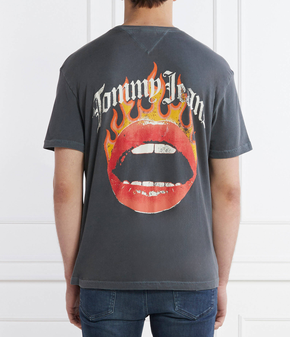 Футболка VINTAGE FIRE LIPS Tommy Jeans - графитовый(DM0DM18280)