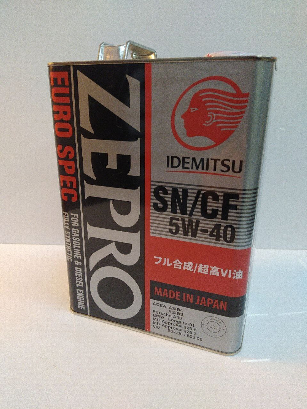 Масло моторное синтетическое Idemitsu Zepro EURO SPEC SN/CF 5W-40, (4л)