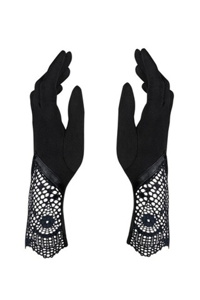 Чёрные перчатки с кружевом Moketta Gloves SL (42-46) (Цвет: черный)
