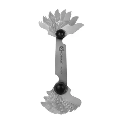 Набор шаблонов резьбовых КОБАЛЬТ дюймовых, диапазон измерений шага резьбы 4TPI - 28TPI, 17 шт