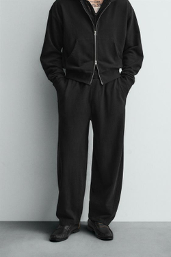 ZARA БРЮКИ-ДЖОГГЕРЫ BALLOON FIT, ЧЕРНЫЙ