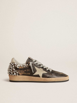 Ball Star in brown leather with crystal decoration