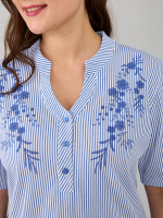 Блузка БЛ-122/белый-цепочкацветы-п